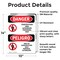 Signmission Construction Area Authorized Only Bilingual Danger Sign, Vinyl Decal, 10in W x 14in L, 2PK OS-2PACK-DS-D-1014-VS-1095 - alternate 4